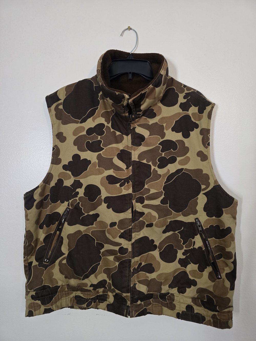 Vintage Mens Columbia Camo Quilted Vest - Sleeveless Jacket